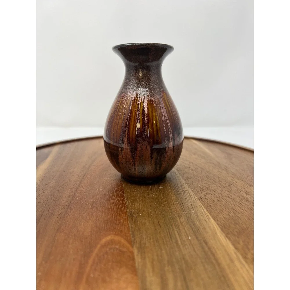 Small‎ Ceramic Vase Earth Tones Glazed Home Decor Accent